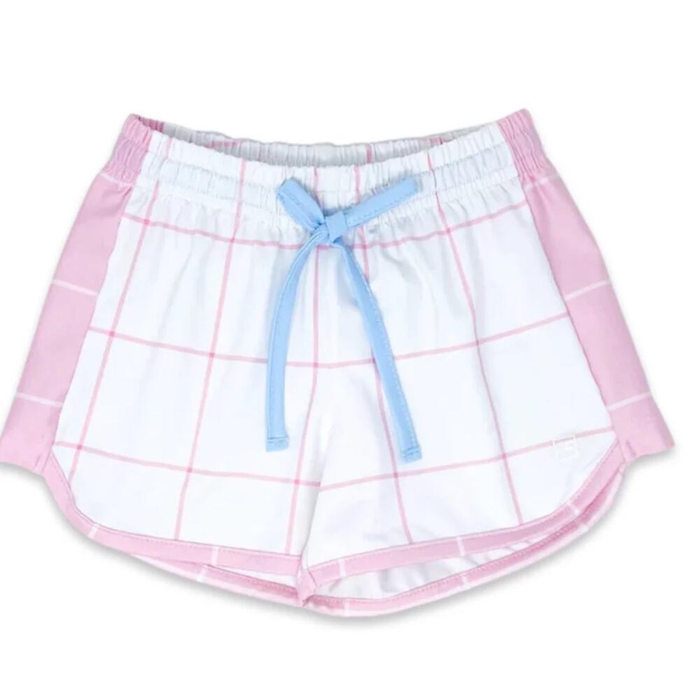 SET ACTIVE ANNIE SHORT PINK WINDOWPANE NWT SIZE 11/12